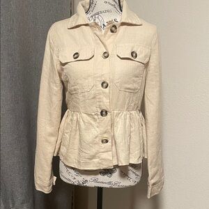 Elegant Cream Feminine Jacket